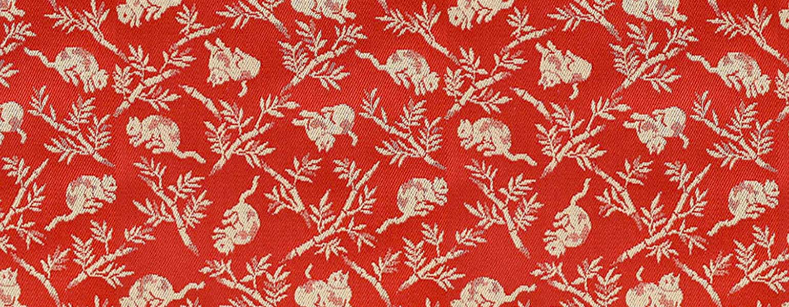 文様特集 竹林猫繋文錦（ちくりんねこつなぎもんにしき） – 龍村美術