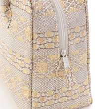 Load image into Gallery viewer, Tea ceremony bag (large), scaly-palm design with tiered cherry blossom pattern