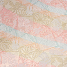 Load image into Gallery viewer, Sitate-nagoya-obi " miffy HANA-KARUTA(champagne gold)"