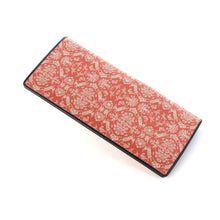 画像をギャラリービューアに読み込む, チャック付札入(皮裏財布) 山羊花卉文錦
