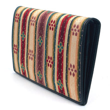 画像をギャラリービューアに読み込む, チャック付札入(皮裏財布) 花文暈繝錦