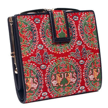 画像をギャラリービューアに読み込む, 口金付二折札入 円文白虎朱雀錦