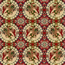 画像をギャラリービューアに読み込む, 経錦 風呂敷 獅子狩文錦