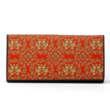 画像をギャラリービューアに読み込む, チャック付札入(皮裏財布) 鴛鴦唐草文錦