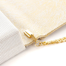 画像をギャラリービューアに読み込む, ビーズバッグ 葡萄唐草文錦(白)