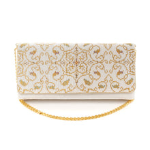 画像をギャラリービューアに読み込む, ビーズバッグ 葡萄唐草文錦(白)