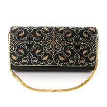 画像をギャラリービューアに読み込む, ビーズバッグ 葡萄唐草文錦(黒)