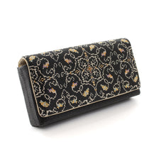 画像をギャラリービューアに読み込む, ビーズバッグ 葡萄唐草文錦(黒)