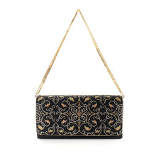 画像をギャラリービューアに読み込む, ビーズバッグ 葡萄唐草文錦(黒)