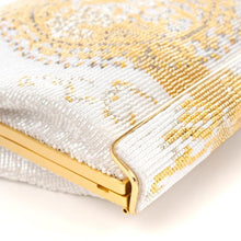 画像をギャラリービューアに読み込む, ビーズバッグ 円文白虎錦(白)