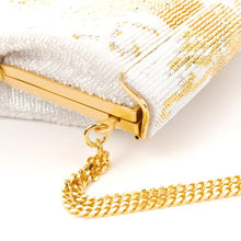 画像をギャラリービューアに読み込む, ビーズバッグ 円文白虎錦(白)