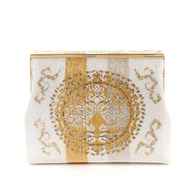 画像をギャラリービューアに読み込む, ビーズバッグ 円文白虎錦(白)