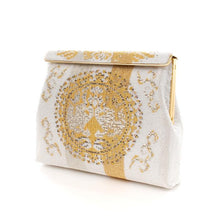 画像をギャラリービューアに読み込む, ビーズバッグ 円文白虎錦(白)