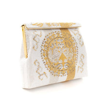 画像をギャラリービューアに読み込む, ビーズバッグ 円文白虎錦(白)