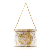 画像をギャラリービューアに読み込む, ビーズバッグ 円文白虎錦(白)