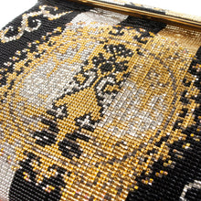 画像をギャラリービューアに読み込む, ビーズバッグ 円文白虎錦(黒)