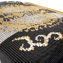 画像をギャラリービューアに読み込む, ビーズバッグ 円文白虎錦(黒)
