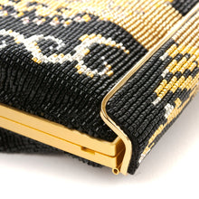 画像をギャラリービューアに読み込む, ビーズバッグ 円文白虎錦(黒)