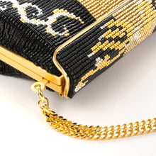 画像をギャラリービューアに読み込む, ビーズバッグ 円文白虎錦(黒)