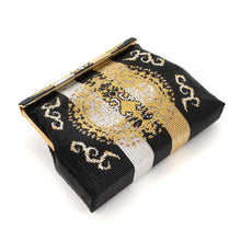 画像をギャラリービューアに読み込む, ビーズバッグ 円文白虎錦(黒)