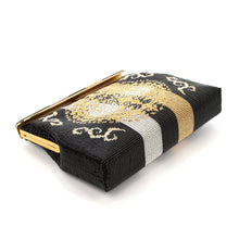 画像をギャラリービューアに読み込む, ビーズバッグ 円文白虎錦(黒)
