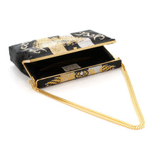 画像をギャラリービューアに読み込む, ビーズバッグ 円文白虎錦(黒)