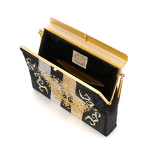 画像をギャラリービューアに読み込む, ビーズバッグ 円文白虎錦(黒)