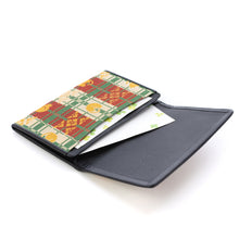 画像をギャラリービューアに読み込む, 皮裏名刺入 福猫格子文