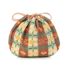 画像をギャラリービューアに読み込む, ミニ巾着 福猫格子文