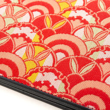 画像をギャラリービューアに読み込む, チャック付札入(皮裏財布) 波兎雪輪文