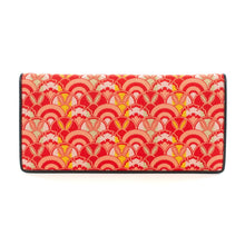 画像をギャラリービューアに読み込む, チャック付札入(皮裏財布) 波兎雪輪文