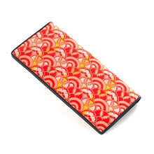 画像をギャラリービューアに読み込む, チャック付札入(皮裏財布) 波兎雪輪文