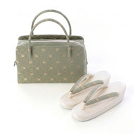 Zori and Bag Set—Teika Donsu (Green)