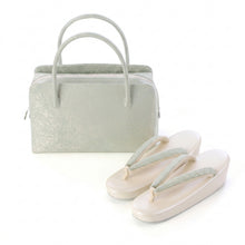 Load image into Gallery viewer, Zori and Bag Set—Itoya Rinpō-te (Gray)
