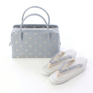 Zori and Bag Set—Teika Donsu (Blue)