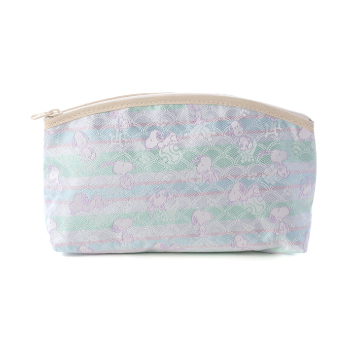 半月ポーチ　スヌーピーと宝さがし（ブルー）