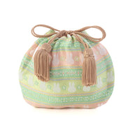 ミニ巾着　ミッフィー段文（グリーン）