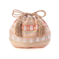 ミニ巾着　ミッフィー段文（オレンジ）