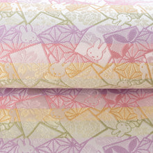 Load image into Gallery viewer, Sitate-nagoya-obi &quot; miffy HANA-KARUTA(lavender)&quot;
