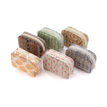Load image into Gallery viewer, Square Pouch - Brocade with Colored Shell Pattern
