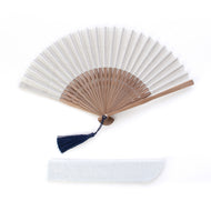 Gauze fan, double vine peony design, light yellow (copy)