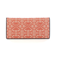 Wallet with zipper (leather-lined wallet), brocade with goat flower design