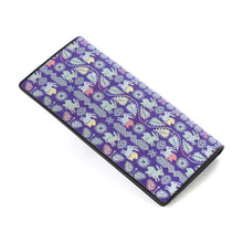Load image into Gallery viewer, Zippered billfold (leather-lined wallet) Swedish Flower Rabbit
