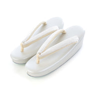 Zori with grape arabesque design, brocade (white small gold)